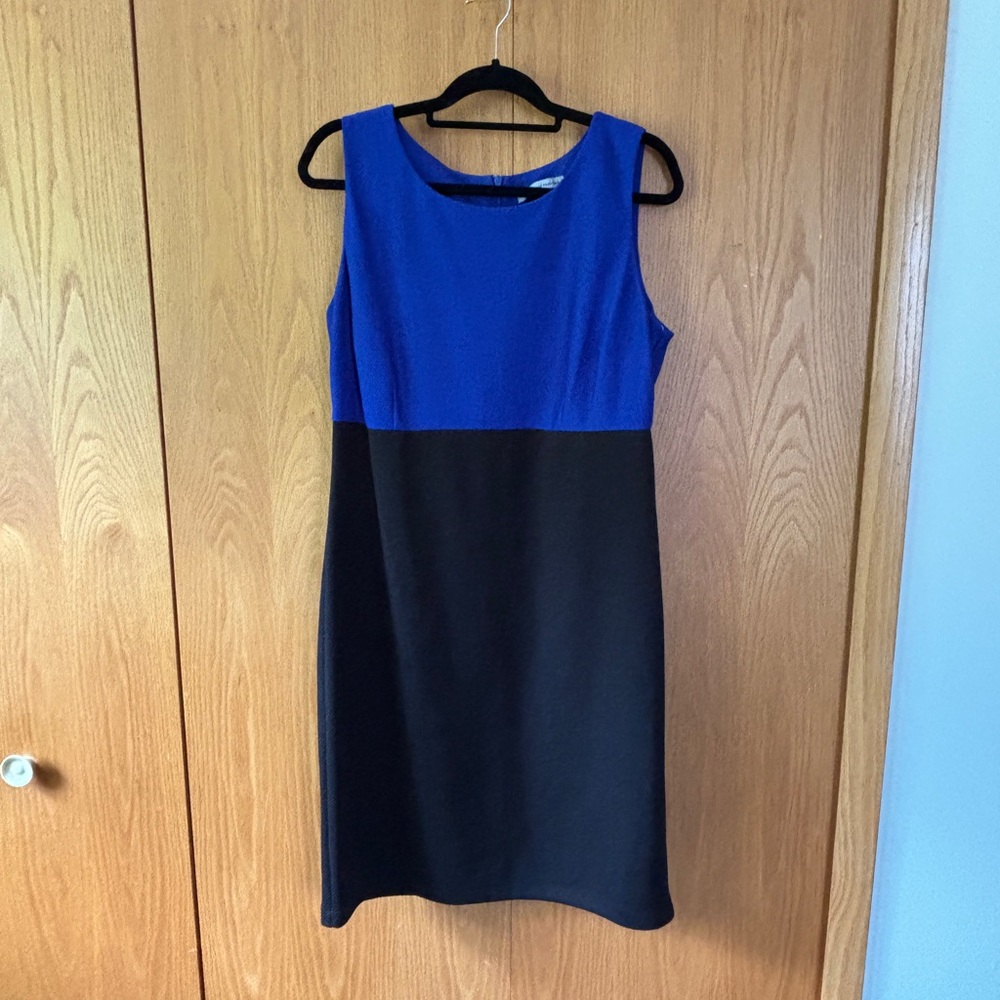 Danny & Nicole Blue and Black Sheath Dress for Work